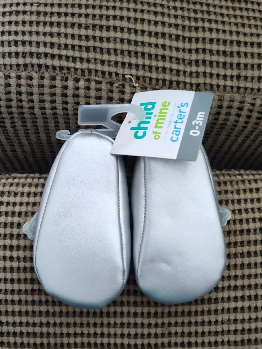Carter's Silver and Pink Baby Mary Jane Shoes with Pastel Accent